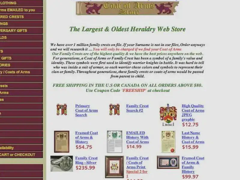 a coat of arms store