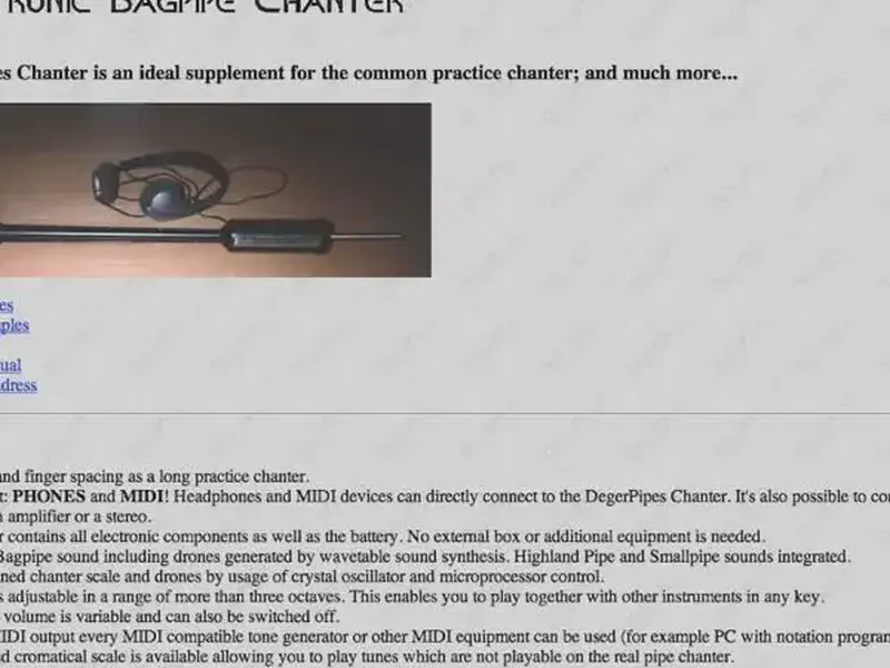 deger pipes electronic bagpipe chanter