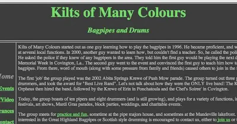 kilts of many colours