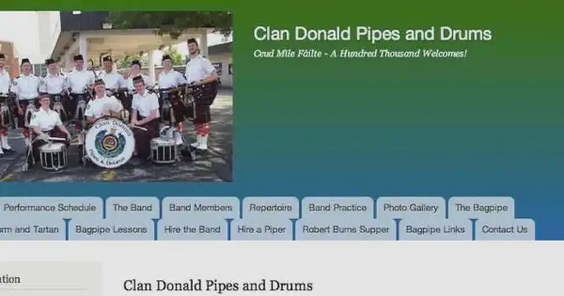 clan donald pipes and drums