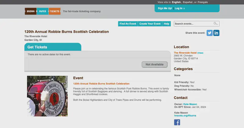 120th Annual Robbie Burns Scottish Celebration