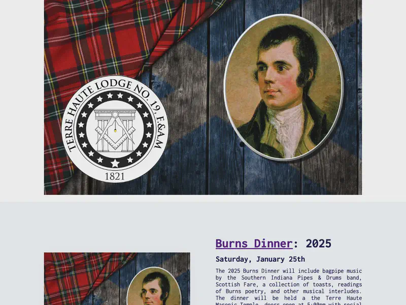 Burns Night at Terre Haute Lodge No. 19
