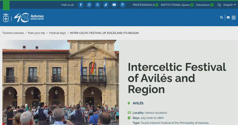 Inter-Celtic Festival of Avilés and its Region