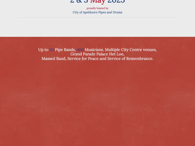 United Pipers for Peace Apeldoorn 2025