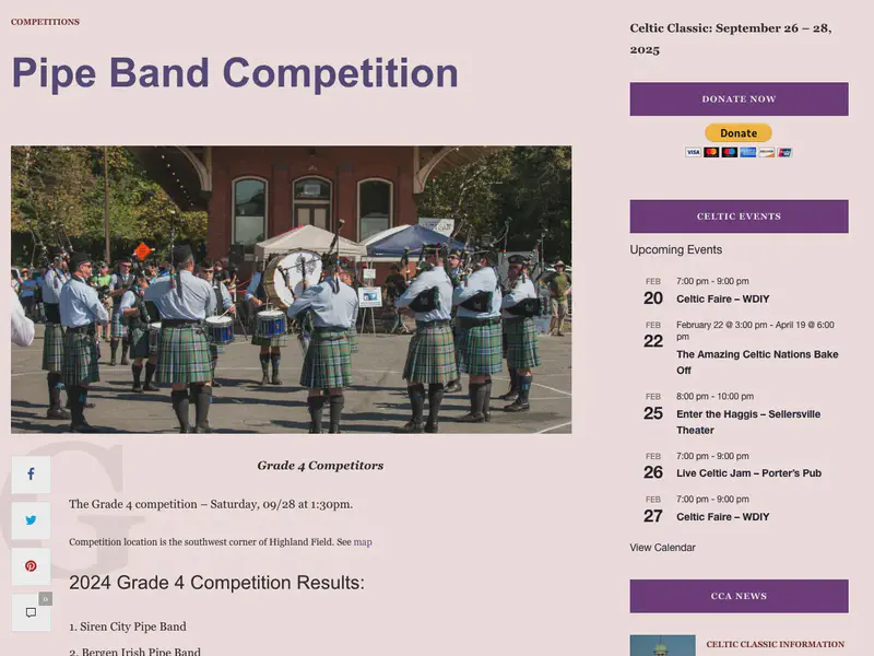 Celtic Classic Festival Pipe Band Competition