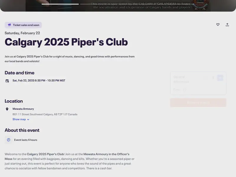 Calgary 2025 Piper's Club