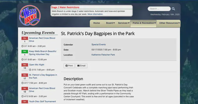 St. Patrick's Day Bagpipes in the Park
