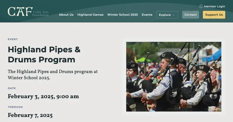 Highland Pipes & Drums Program at Winter School 2025