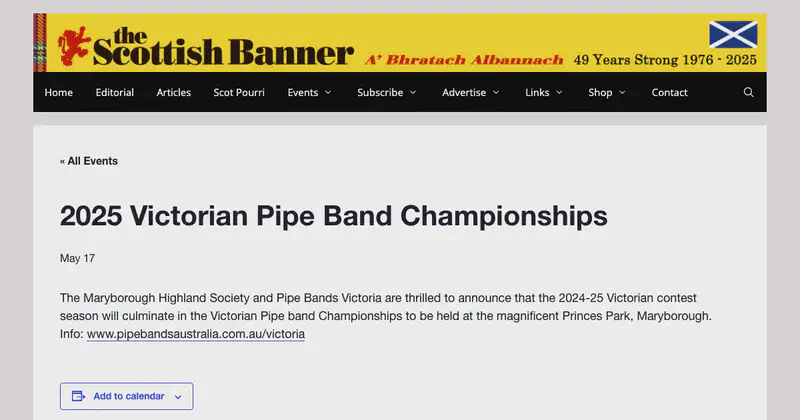 Victorian Pipe Band Championships