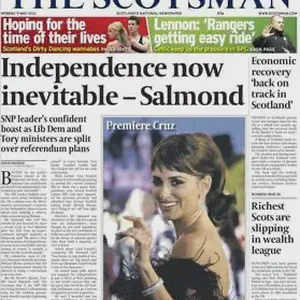 First edition of the Edinburgh-based Scotsman newspaper, published
