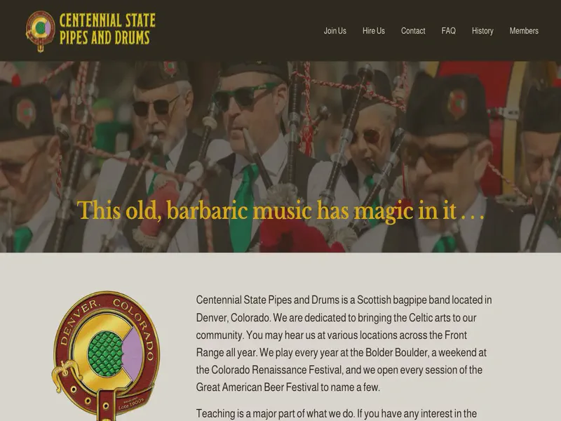 Website preview for www.bagpipe.org