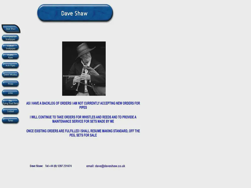 Website preview for www.daveshaw.co.uk