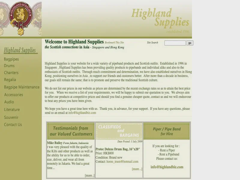 Website preview for www.highlandbiz.com
