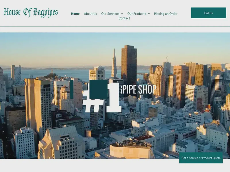 Website preview for www.house-of-bagpipes.com