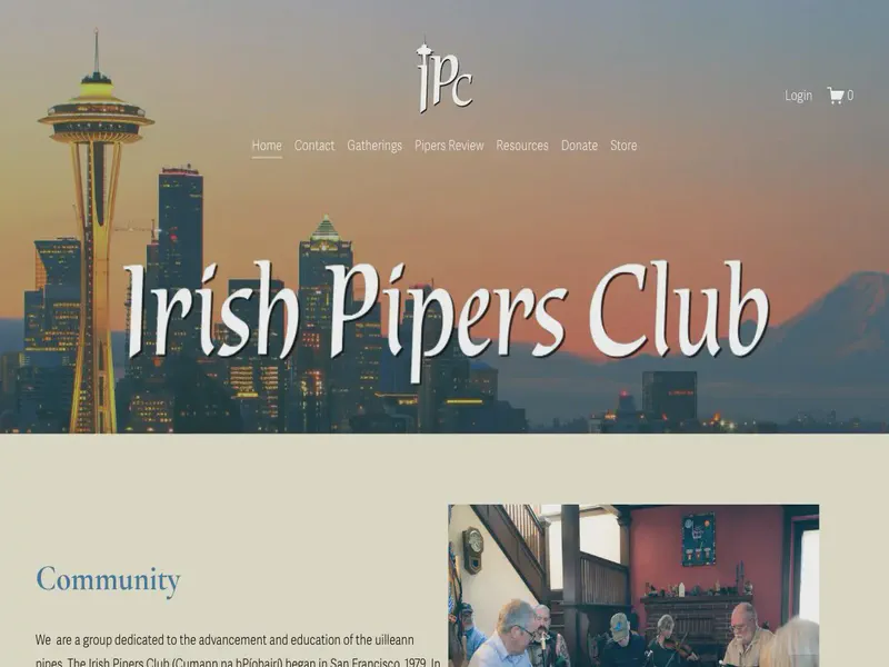 Website preview for www.irishpipersclub.org