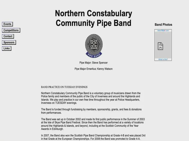 Website preview for www.norconpipeband.co.uk