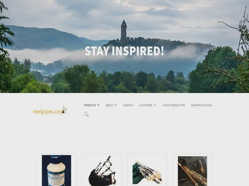 Website preview for www.reelpipes.com